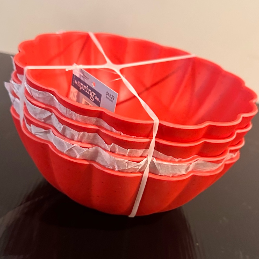 The Spring Shop Red Fluted Bowls